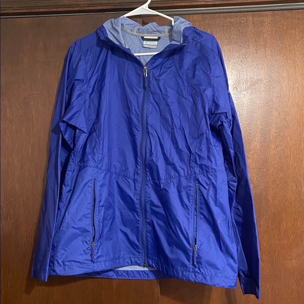 Columbia Blue Hooded Windbreaker Jacket